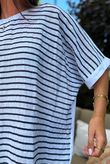 Below Deck Cheesecloth Stripe Tee White
